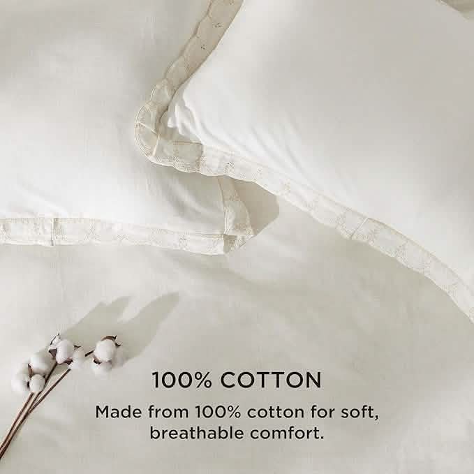 100% Cotton Stripe Slub Print Duvet Cover Set