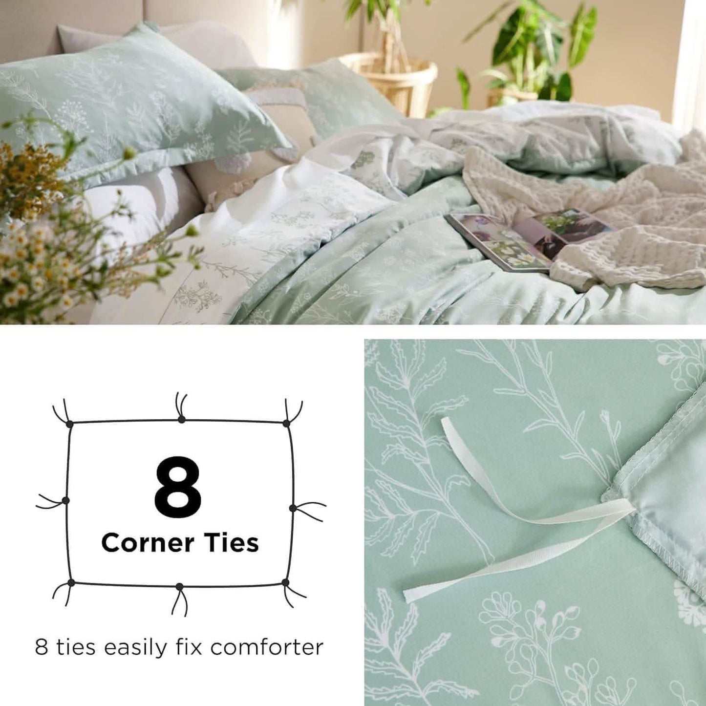 Reversible Floral Print Duvet Cover Set