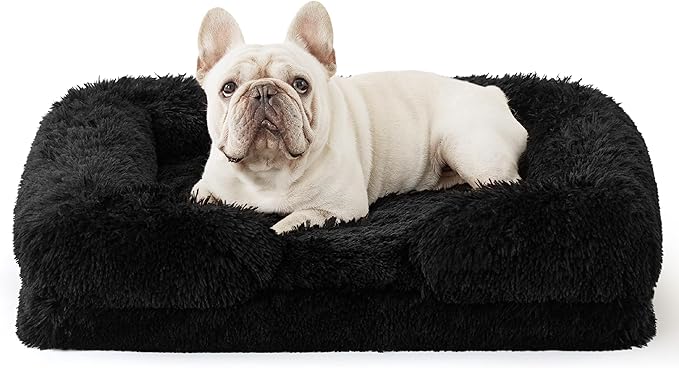 Orthopedic Long Faux Fur Flannel Dog Sofa