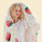 Printed Throw Sherpa Blanket strawberry Dots