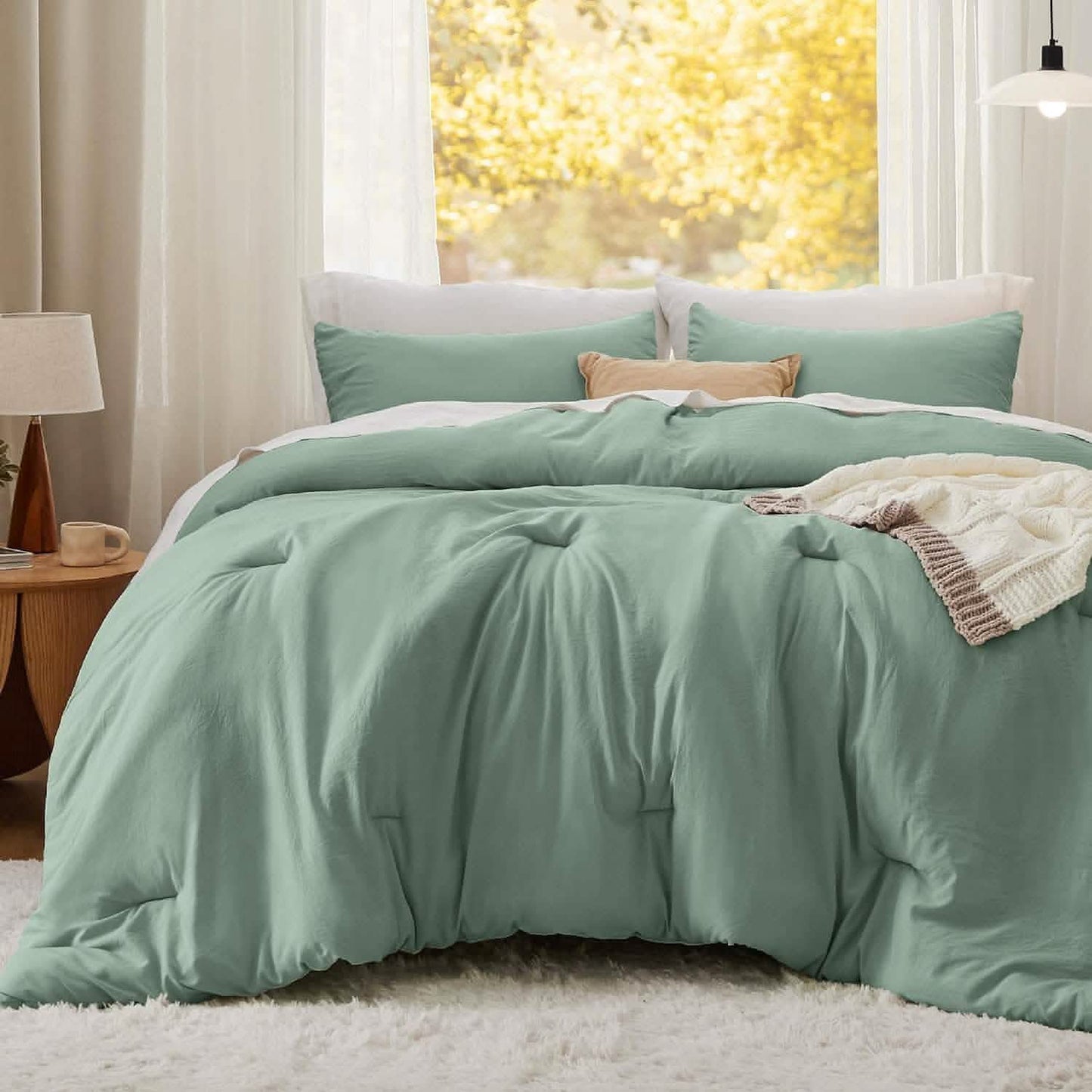 Prewashed Plain Comforter Set