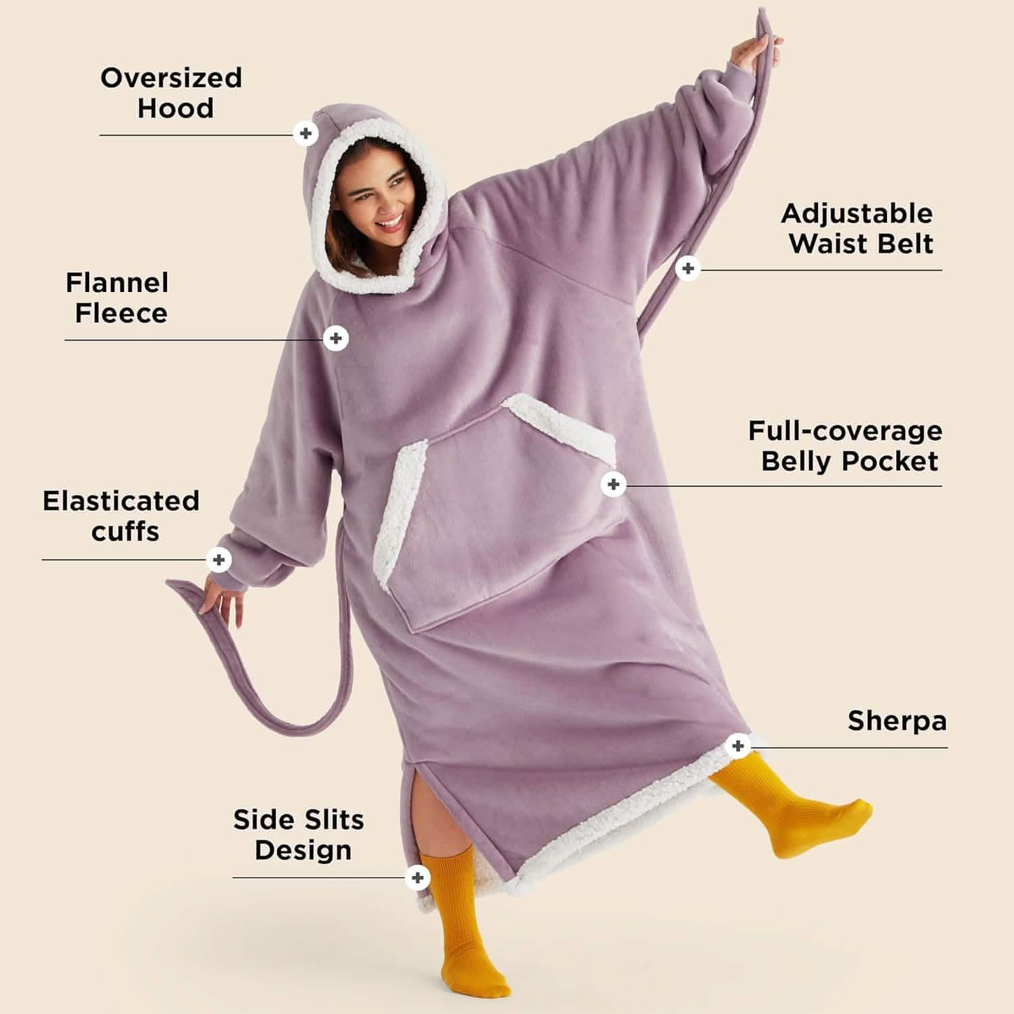 Sherpa Fleece Wearable Blanket