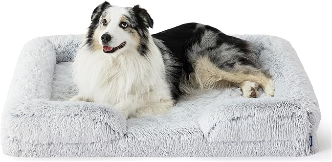 Orthopedic Long Faux Fur Flannel Dog Sofa