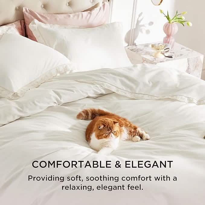 100% Cotton Stripe Slub Print Duvet Cover Set