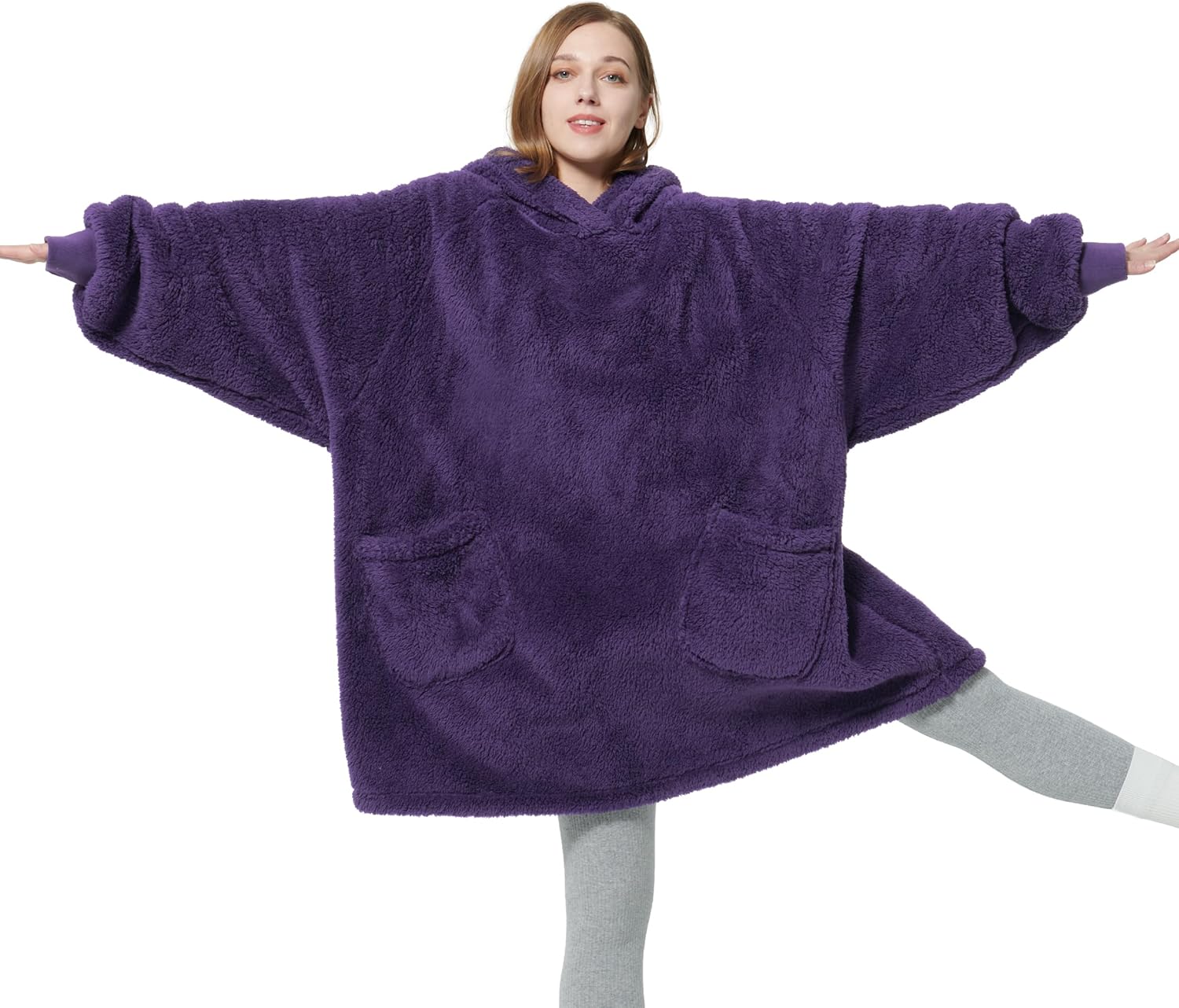 Fuzzy Sherpa Wearable Blanket Hoodie