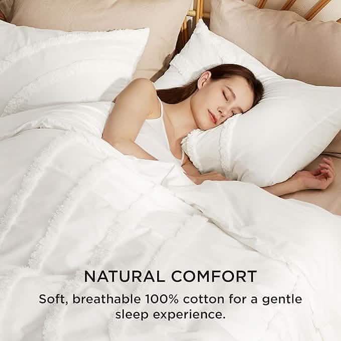 GentleSoft™ 100% Cotton Tufted Duvet Cover Set