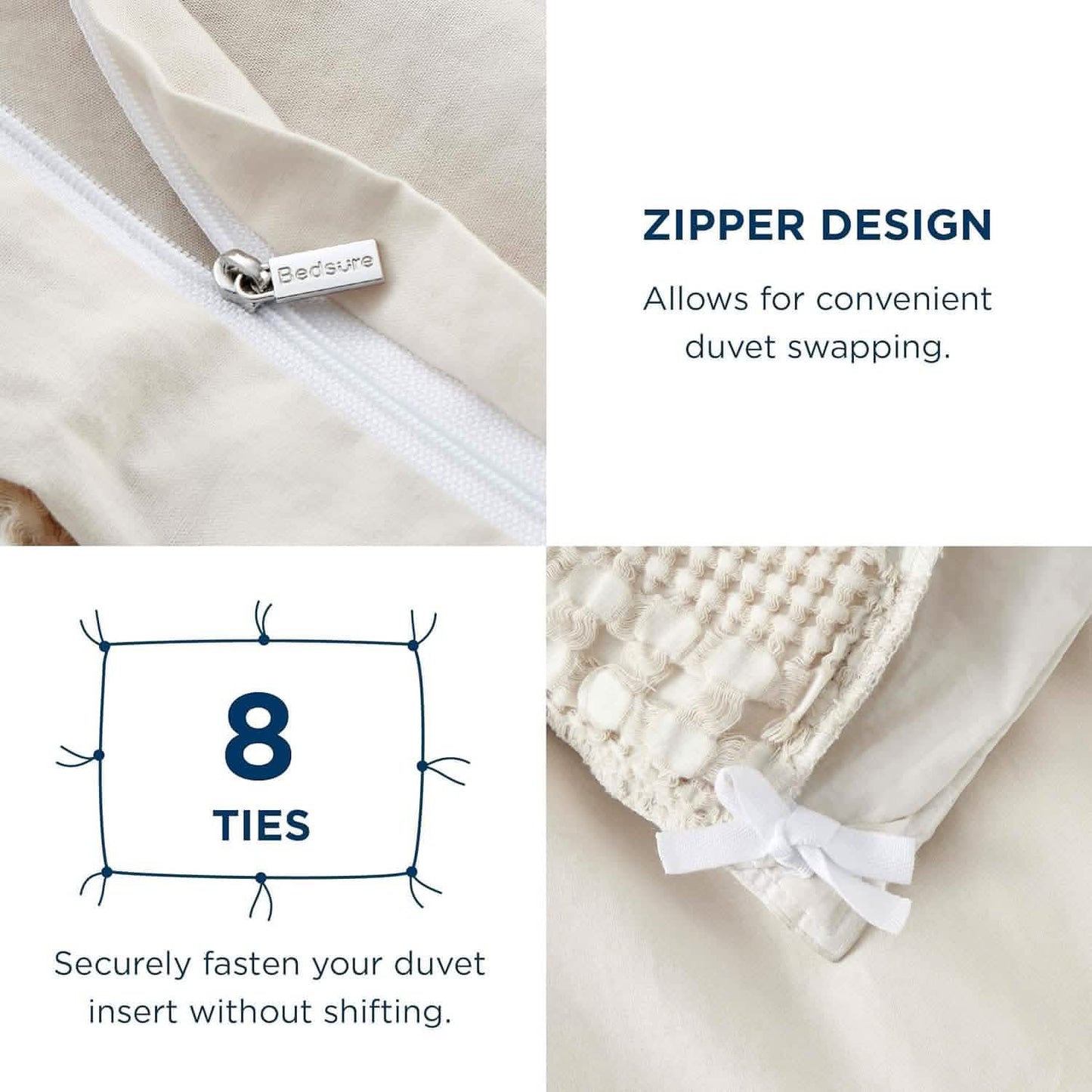 Stone-Washed Waffle Weave Duvet Cover Set