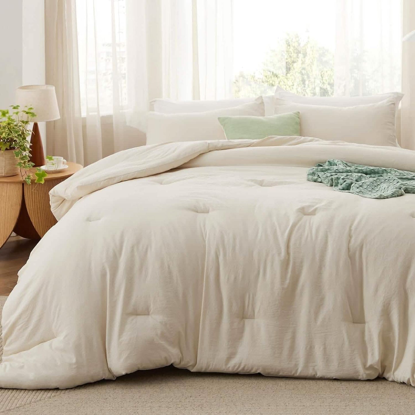 Prewashed Plain Comforter Set