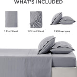 Bedsure Breathable Cotton Linen Bed Sheet Set