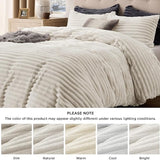 Bedsure Striped Flannel Duvet Cover Set