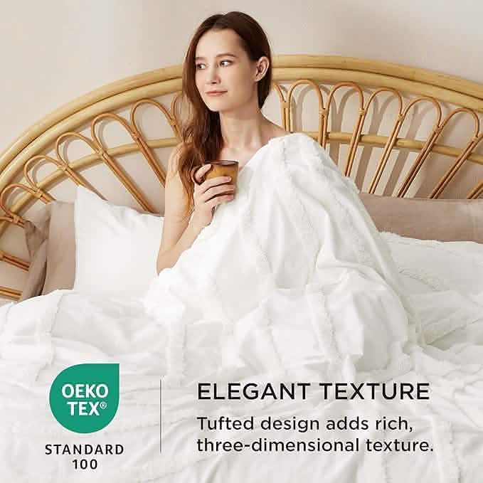 GentleSoft™ 100% Cotton Tufted Duvet Cover Set