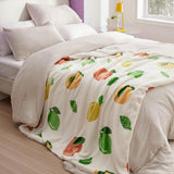 Bedsure Printed Throw Sherpa Blanket citrus