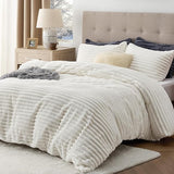 Bedsure Striped Flannel Duvet Cover Set