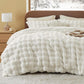 Carved Faux Rabbit Fur Duvet Cover Set