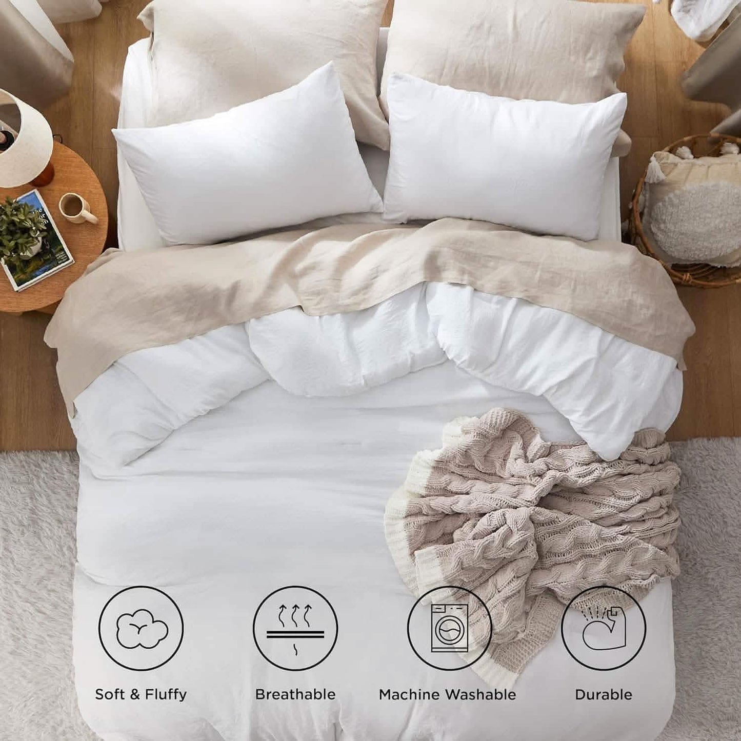 Prewashed Plain Comforter Set