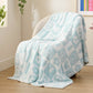 Print Feather Yarn Throw Blanket