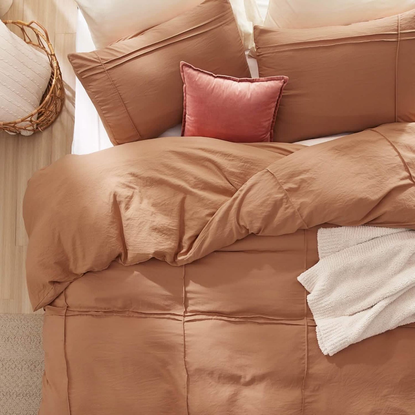 Striped Tufted Embroidery Duvet Cover Set