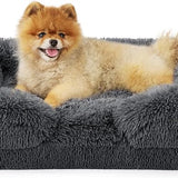 Orthopedic Long Faux Fur Flannel Dog Sofa