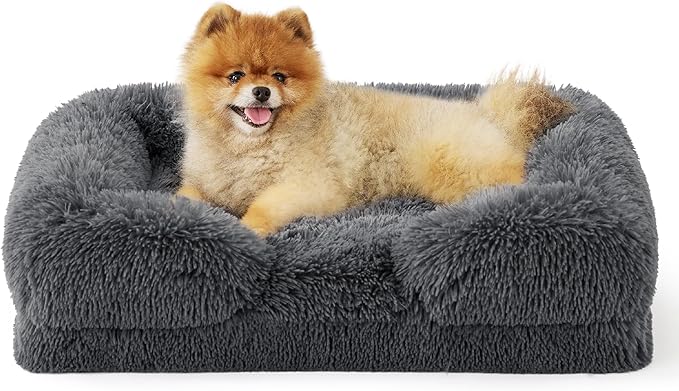 Orthopedic Long Faux Fur Flannel Dog Sofa