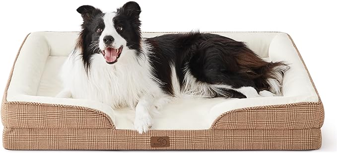 Orthopedic Checks Flannel Dog Sofa