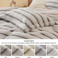Carved Faux Rabbit Fur Duvet Cover Set Khaki