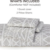 Yarn-Dyed Leaf Jacquard Duvet Cover Set