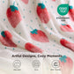 Printed Throw Sherpa Blanket strawberry Dots