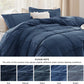 Striped Tufted Embroidery Duvet Cover Set