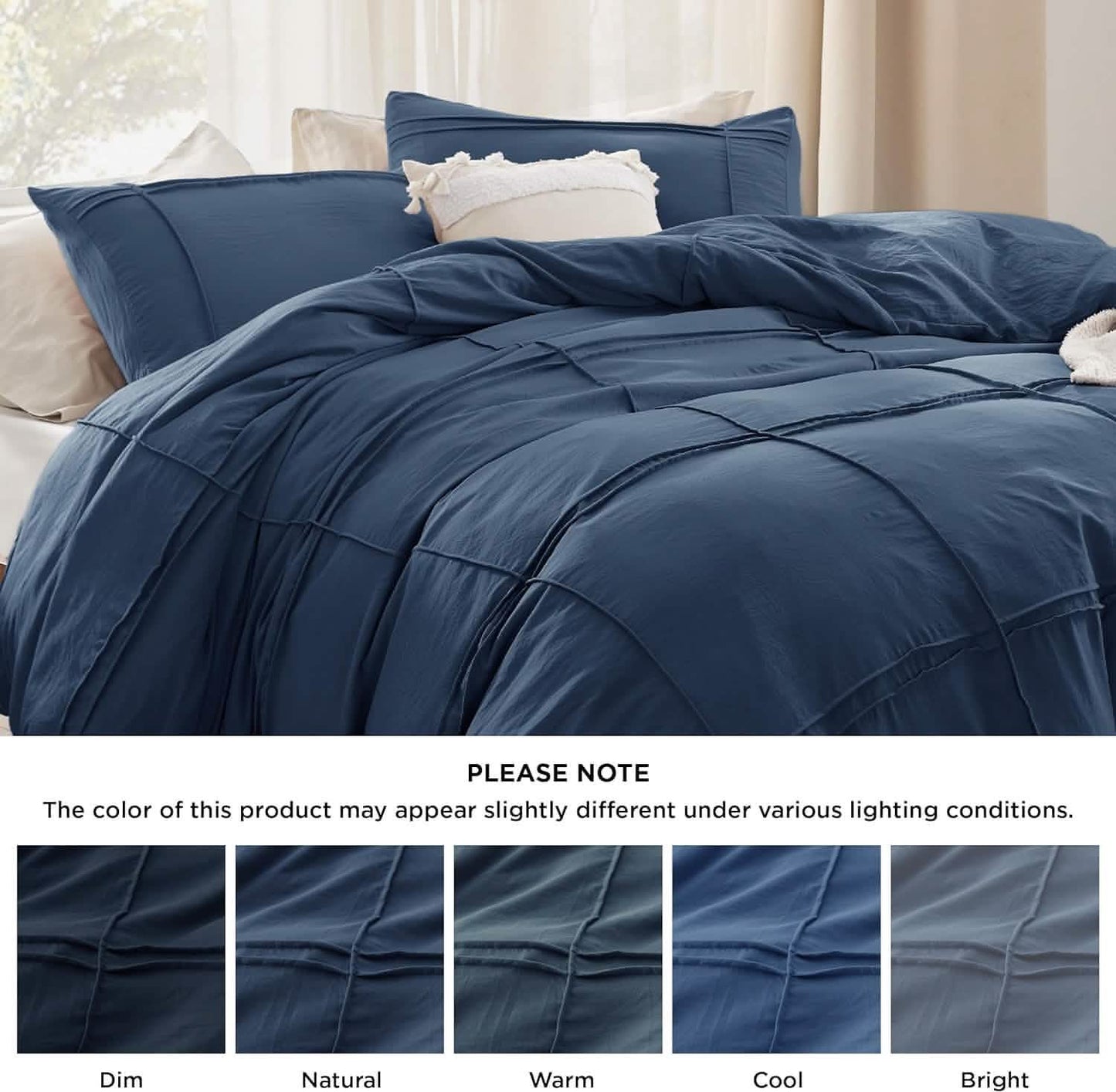 Striped Tufted Embroidery Duvet Cover Set