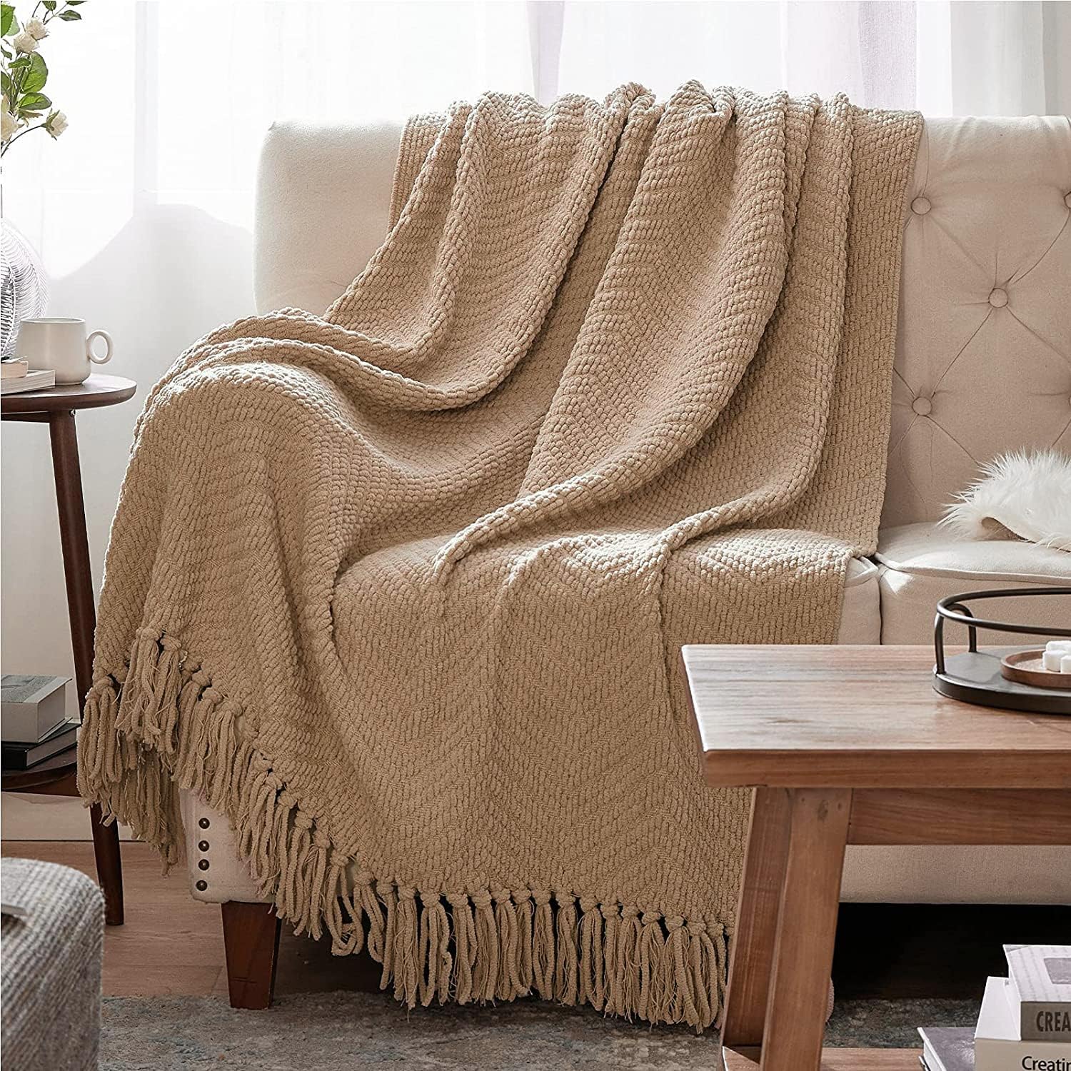 Versatile Knit Woven Chenille Blanket