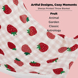 Bedsure Printed Throw Sherpa Blanket strawberry