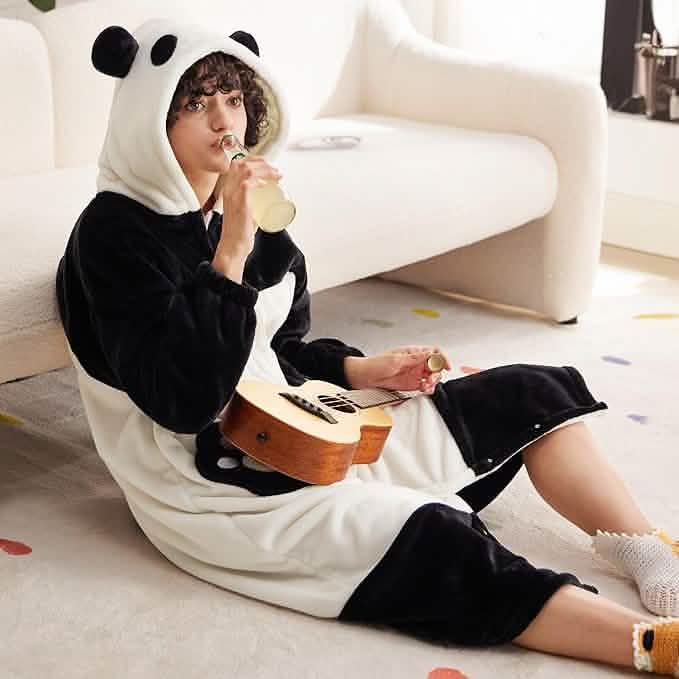GentleSoft™ Wearable Shaggy Sherpa Panda Blanket Hoodie