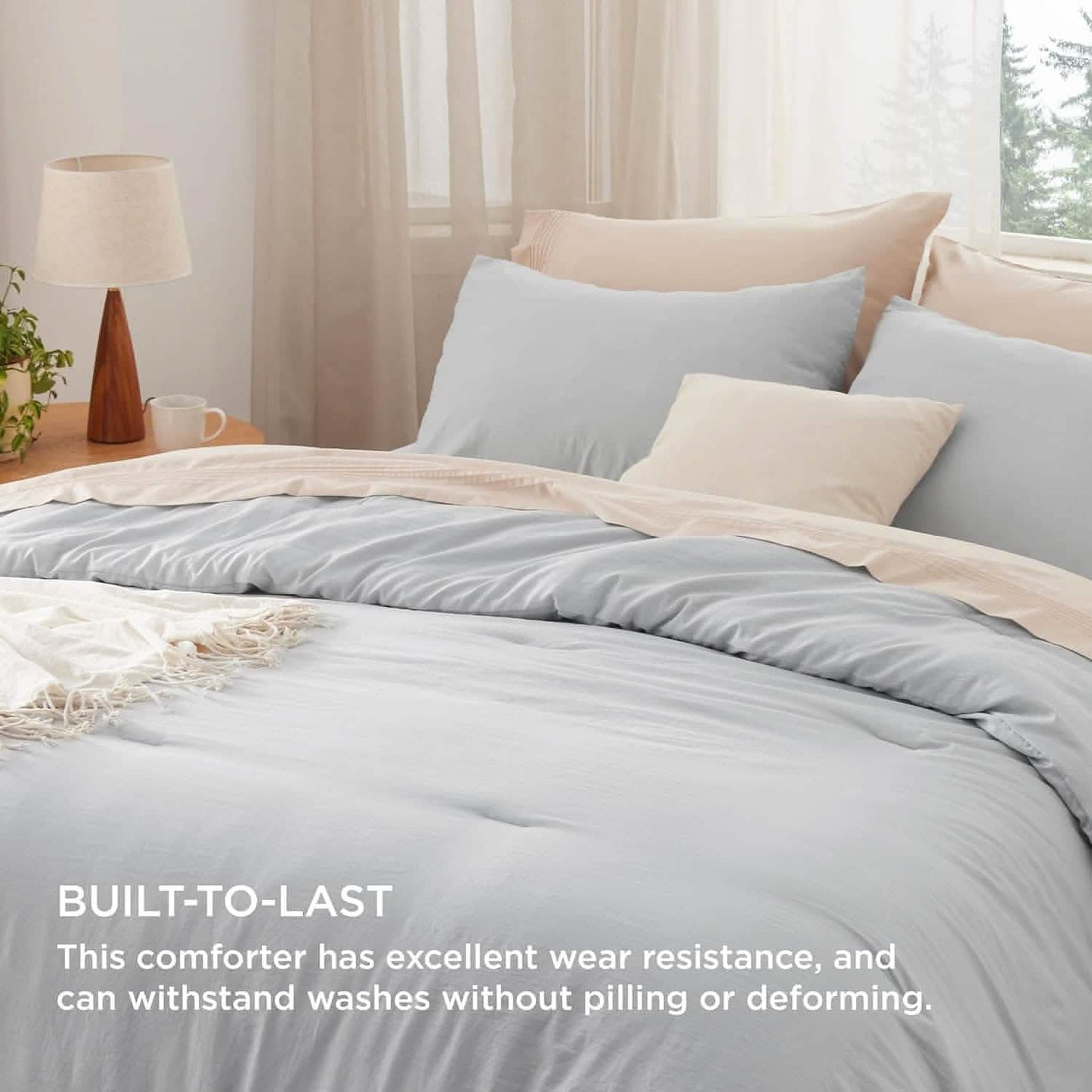 Prewashed Plain Comforter Set