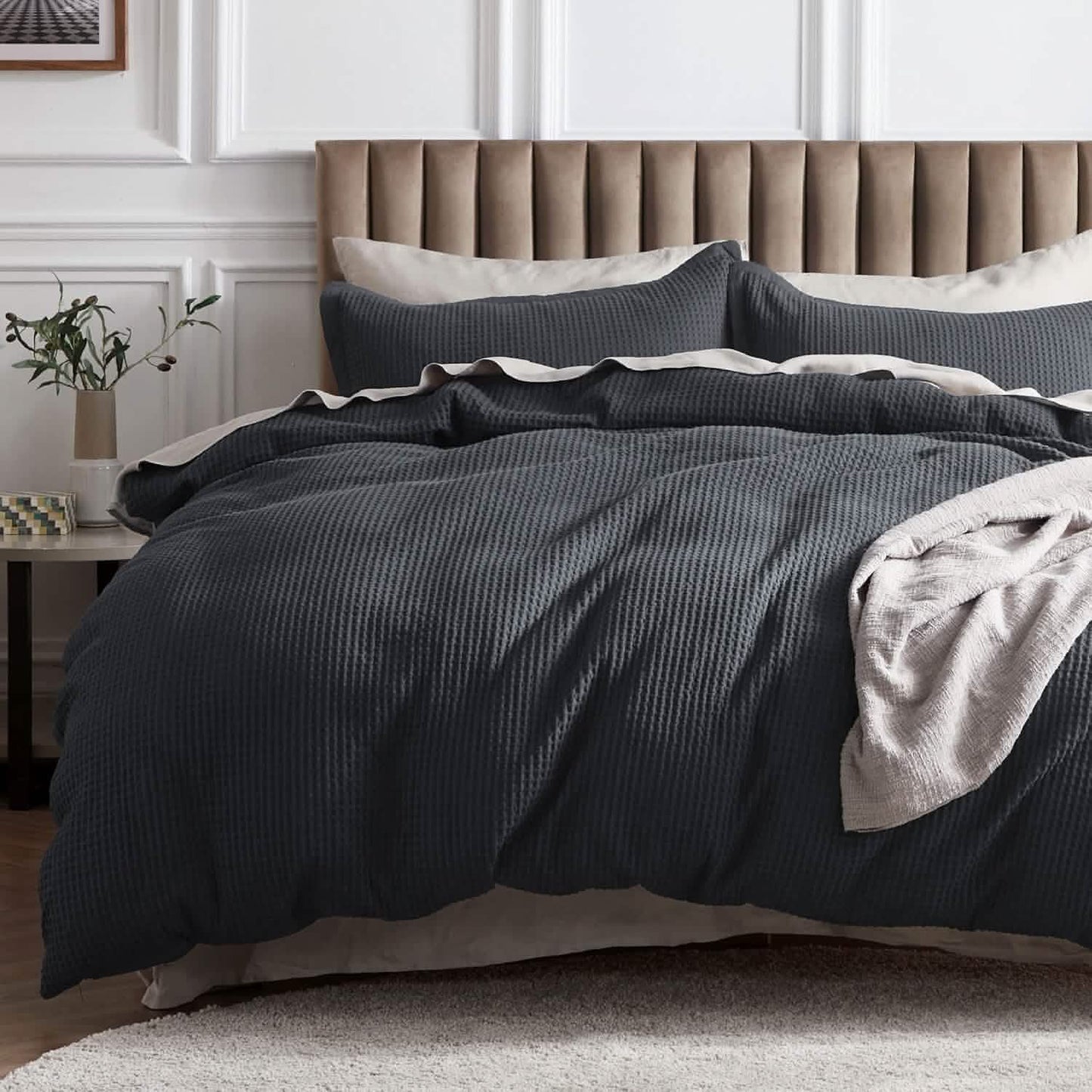 GentleSoft™ Cotton Waffle Weave Duvet Cover Set
