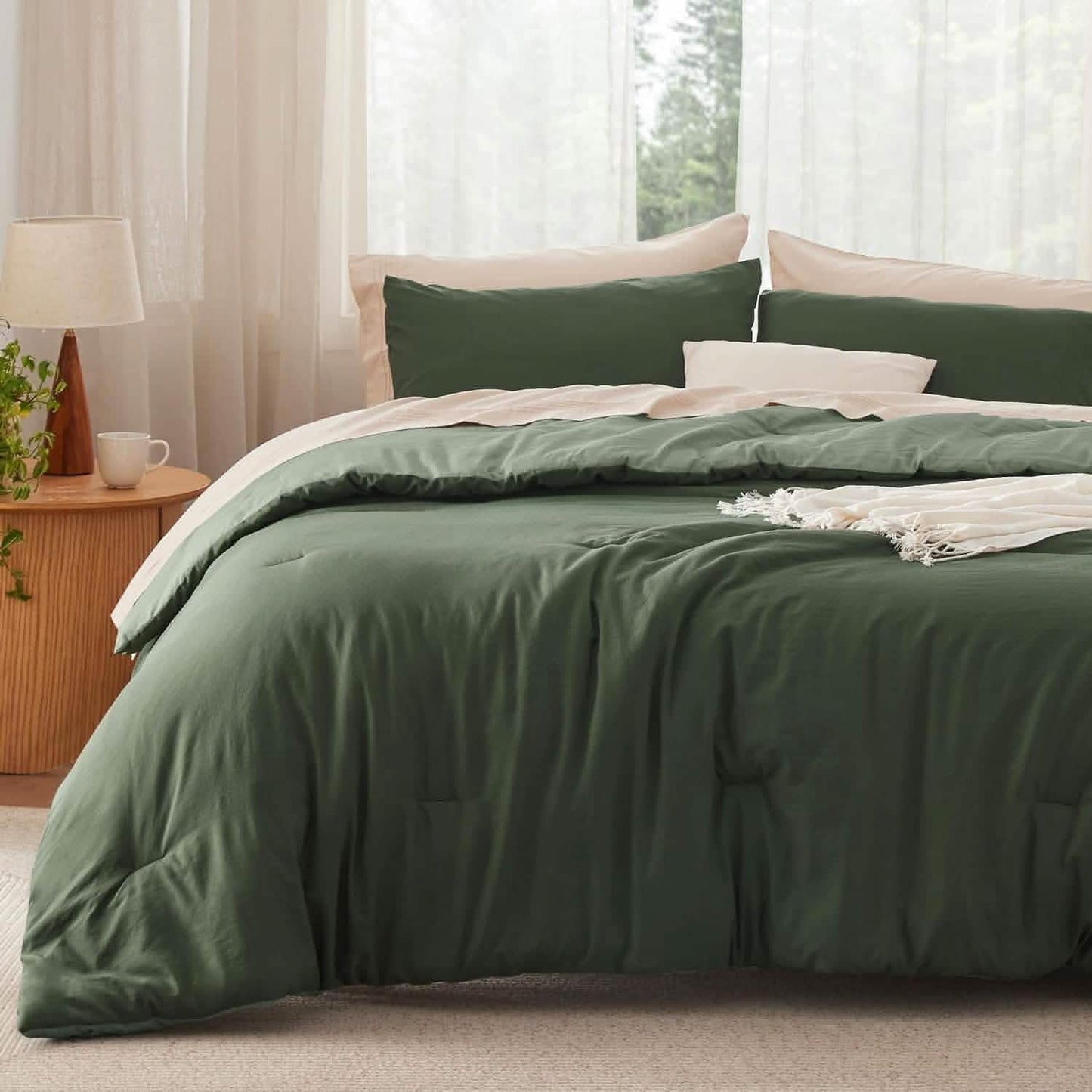 Prewashed Plain Comforter Set