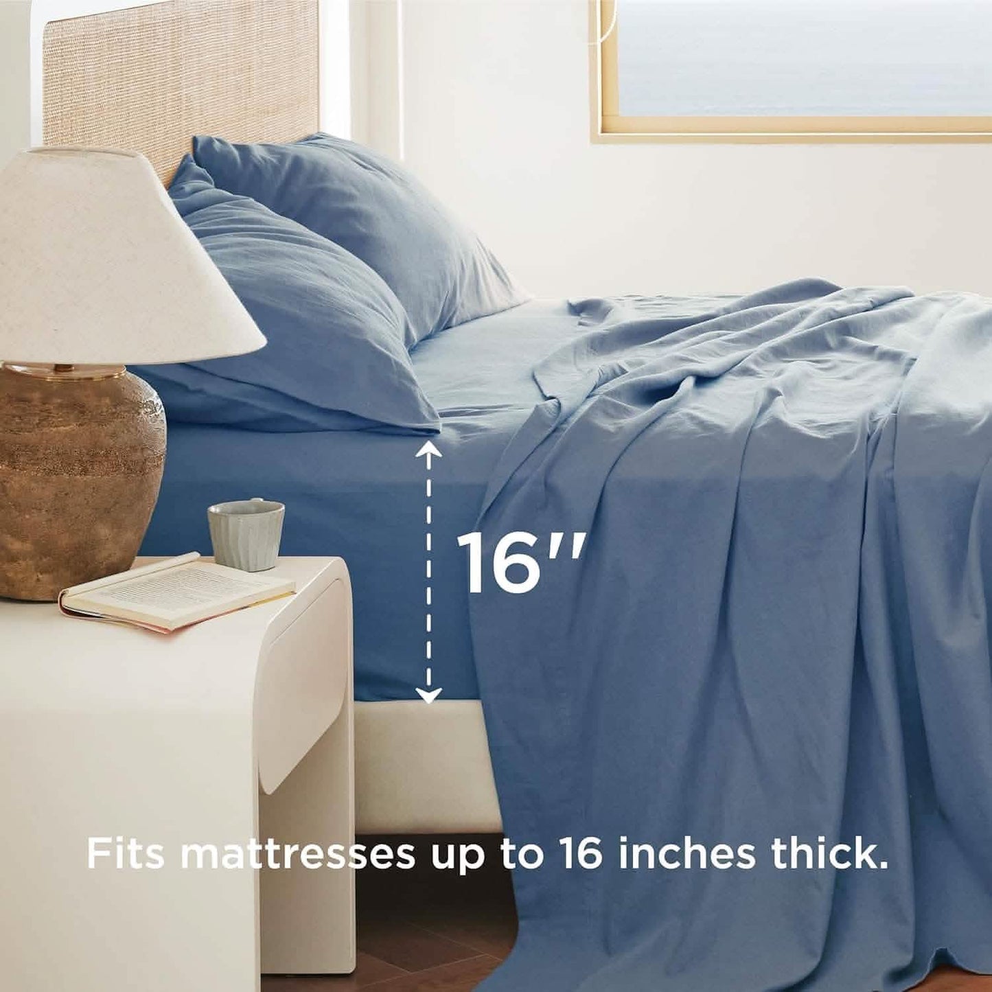Breathable Cotton Linen Bed Sheet Set