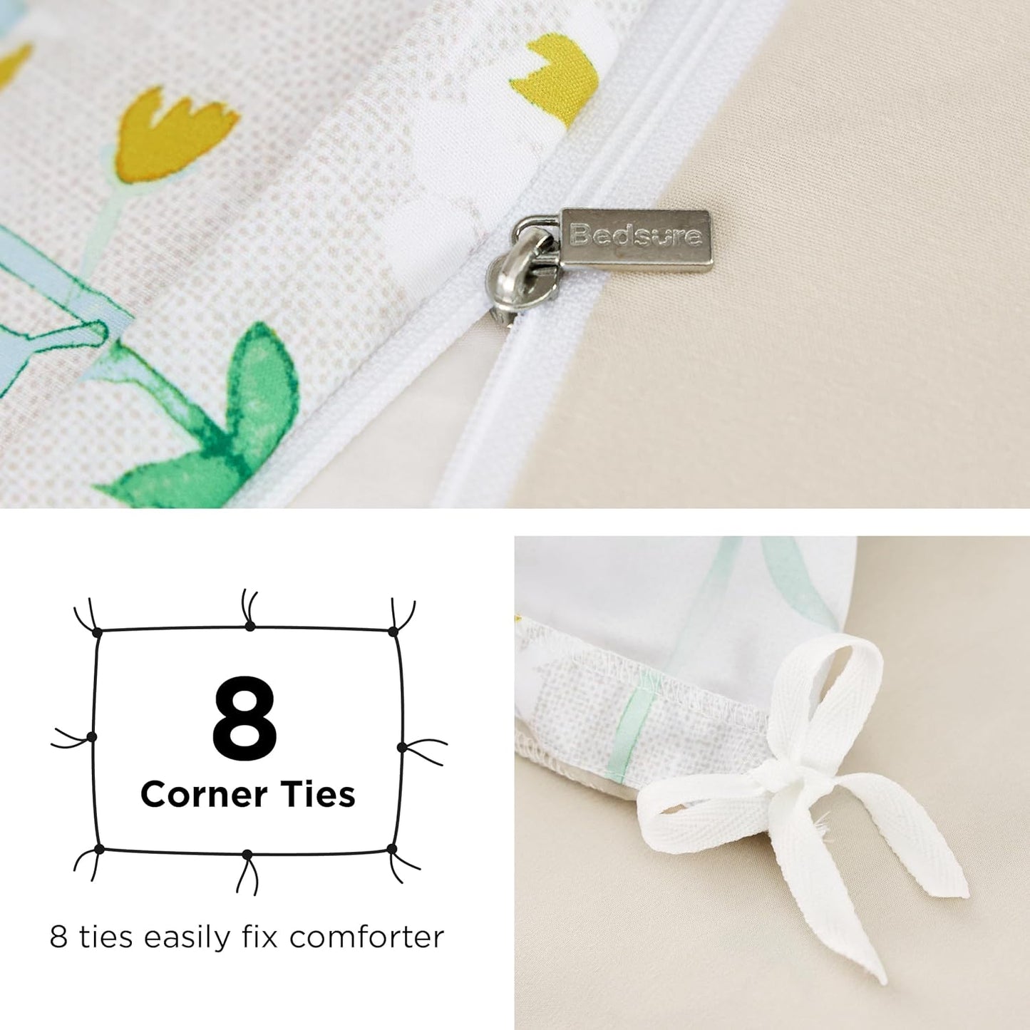 Reversible Beige Duvet Cover Set
