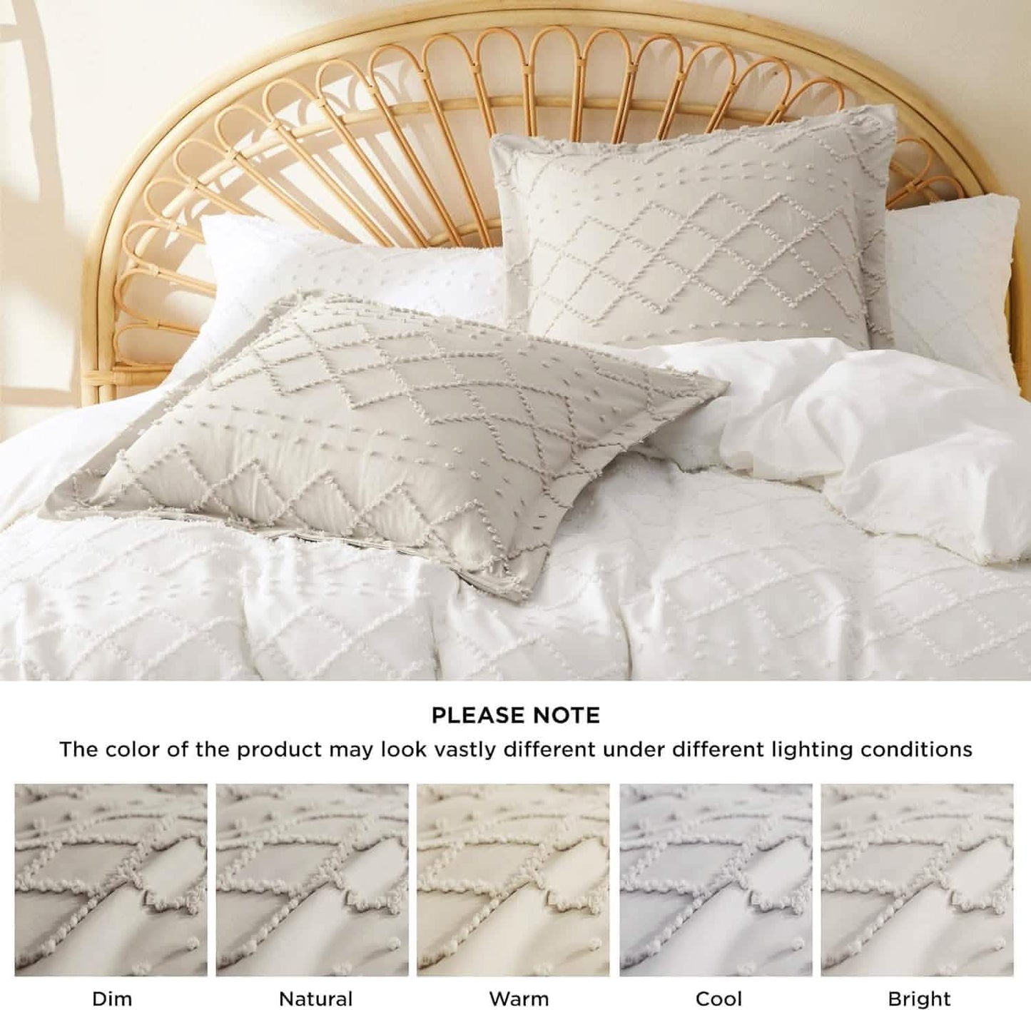Tufted Embroidery Pillow Shams