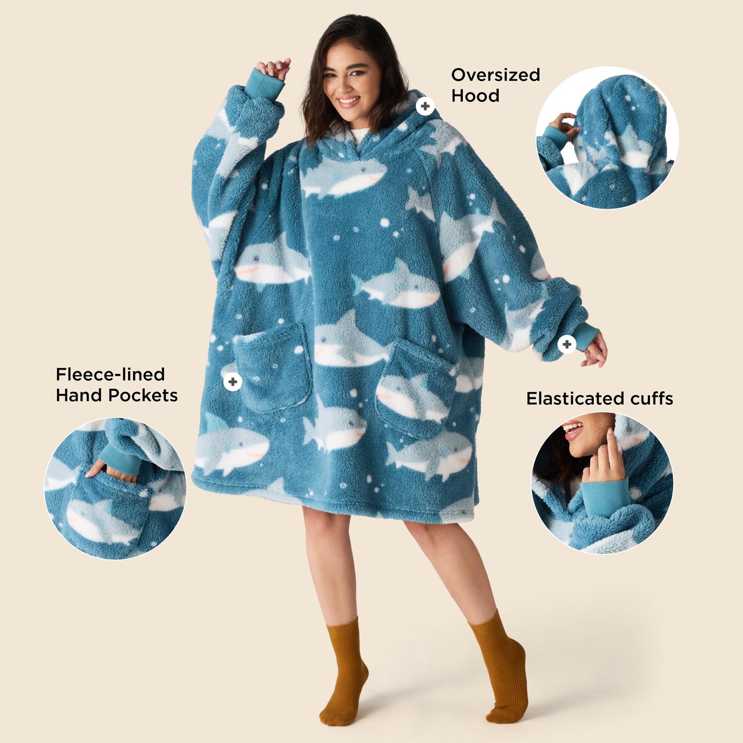 GentleSoft® Shaggy Sherpa Blanket Hoodie