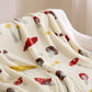 Printed Throw Sherpa Blanket mushroom