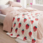 Printed Throw Sherpa Blanket strawberry Dots