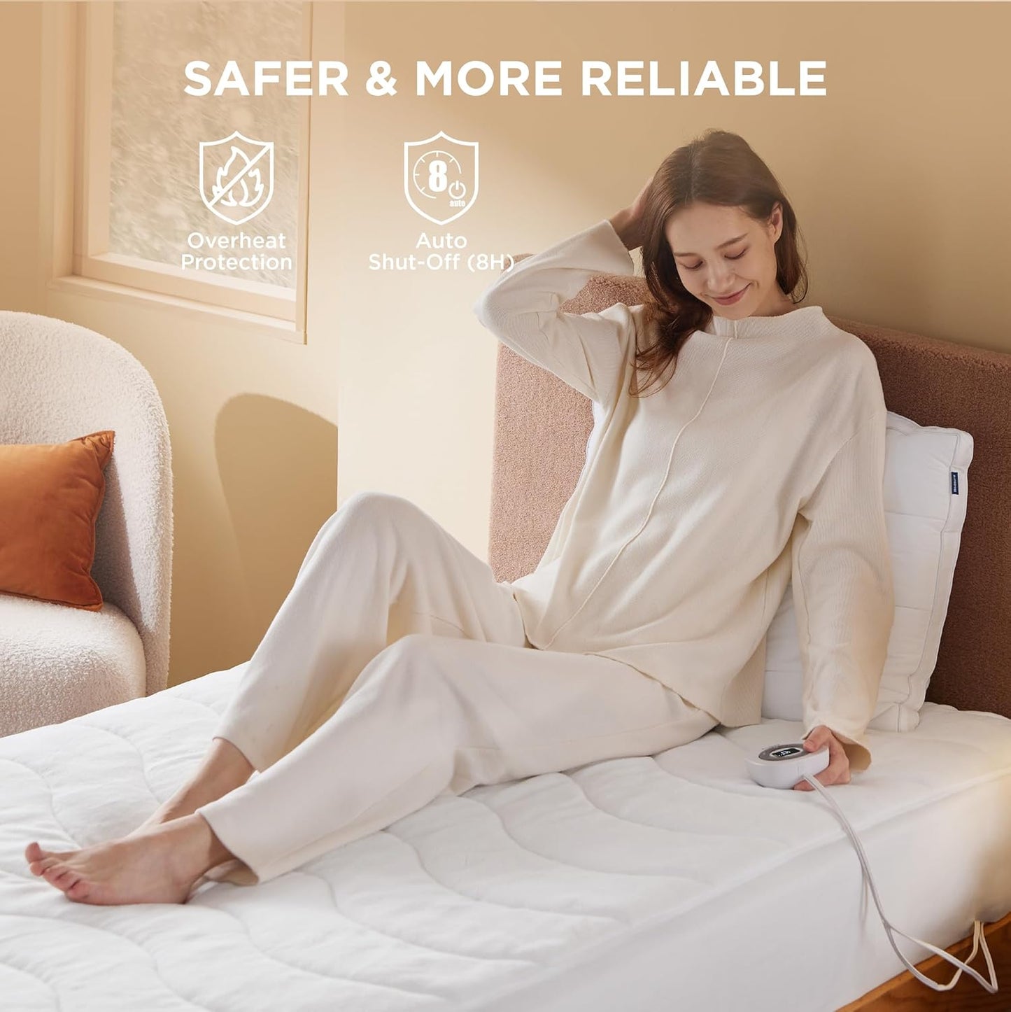 GentleSoft® Coral Fleece Heated Mattress Pad