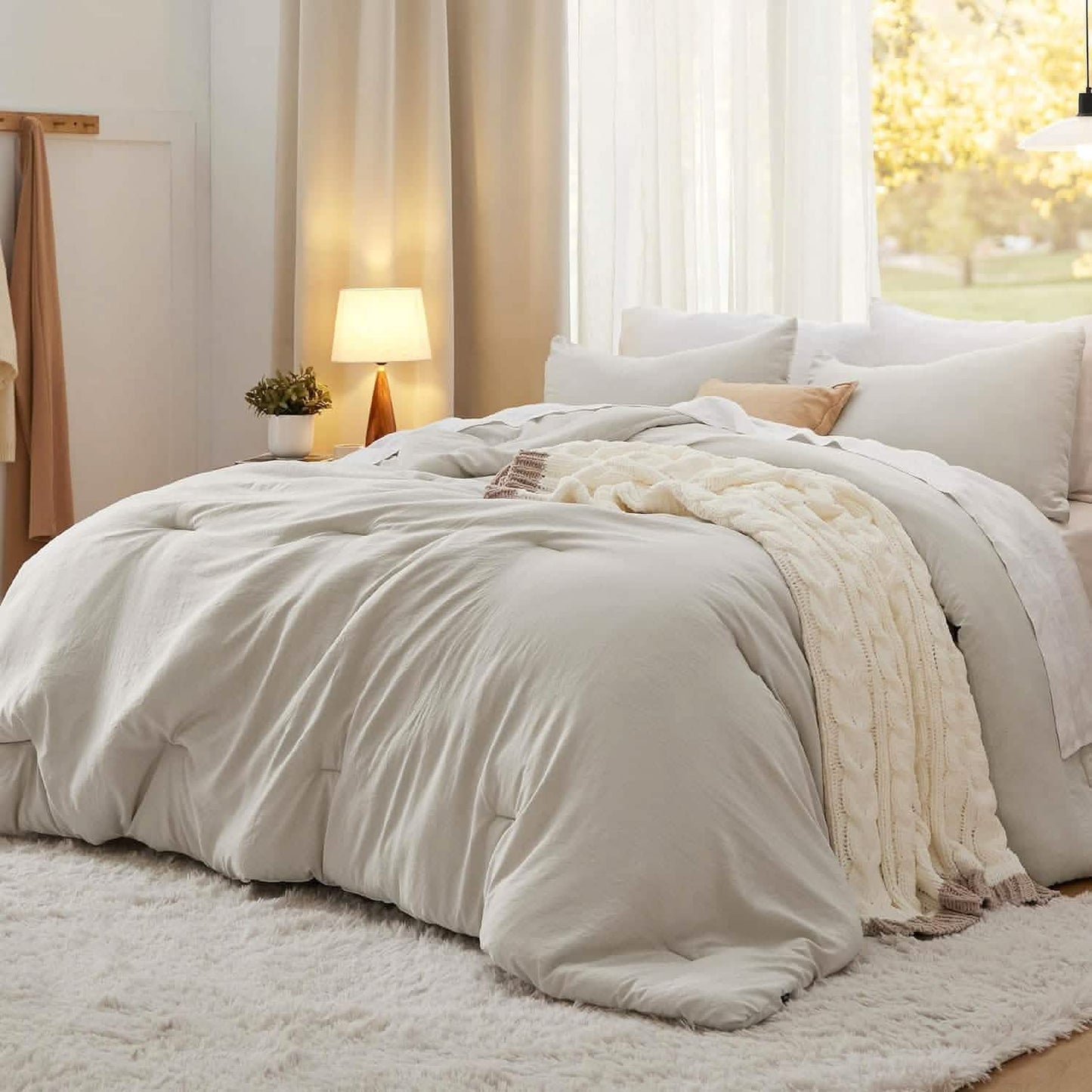 Prewashed Plain Comforter Set