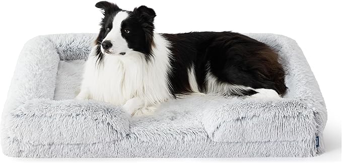 Orthopedic Long Faux Fur Flannel Dog Sofa