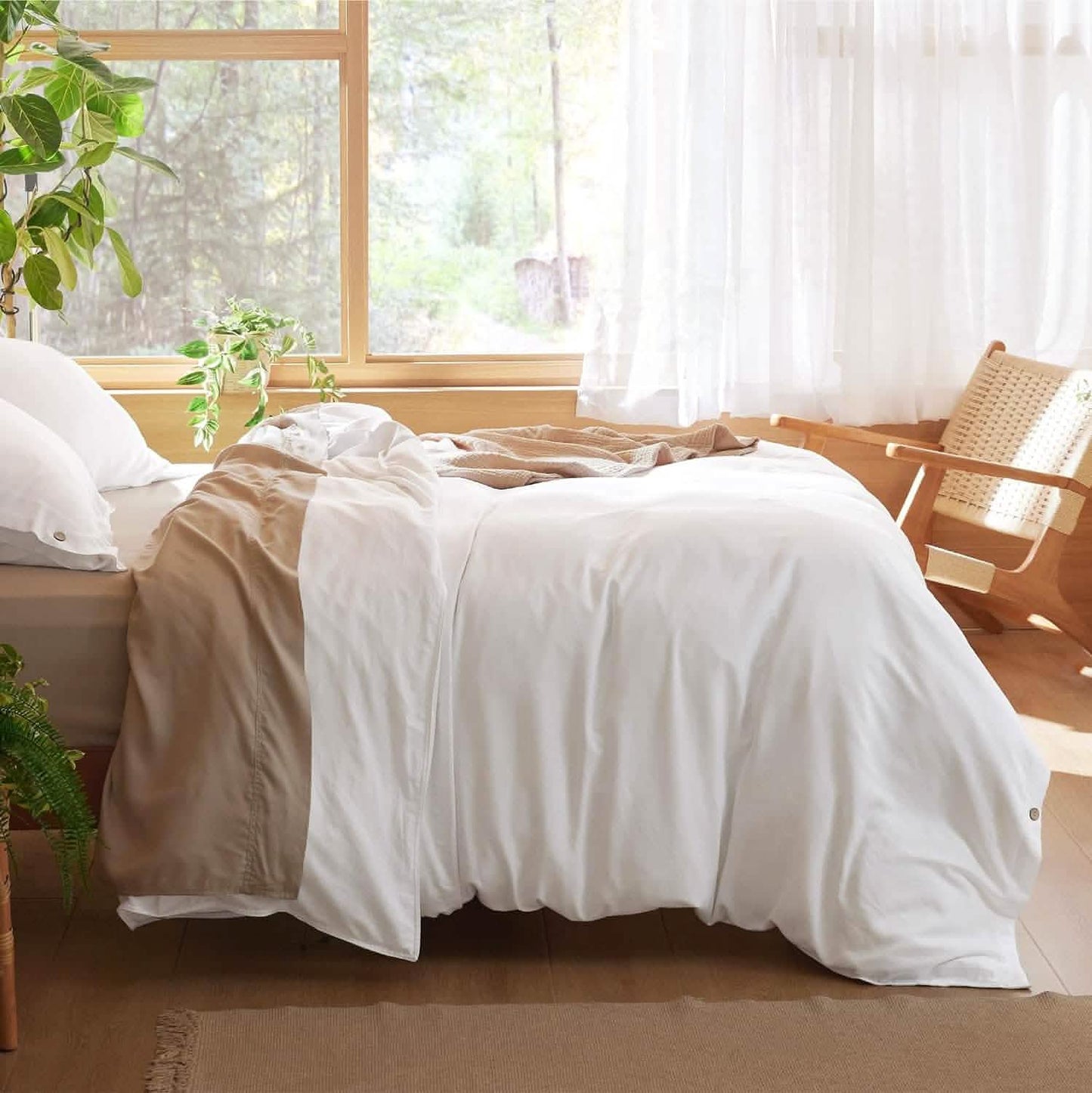 Rayon Derived from Bamboo and Linen Duvet Cover Set