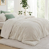 Bedsure Striped Flannel Comforter Set