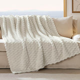 Bedsure Textured Bubble Flannel Fleece Blanket