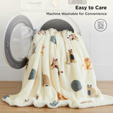 Bedsure Printed Throw Sherpa Blanket Print-cat