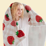 Bedsure Printed Throw Sherpa Blanket strawberry