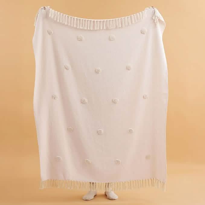 Boho Tufted Cotton Blend Throw Blanket